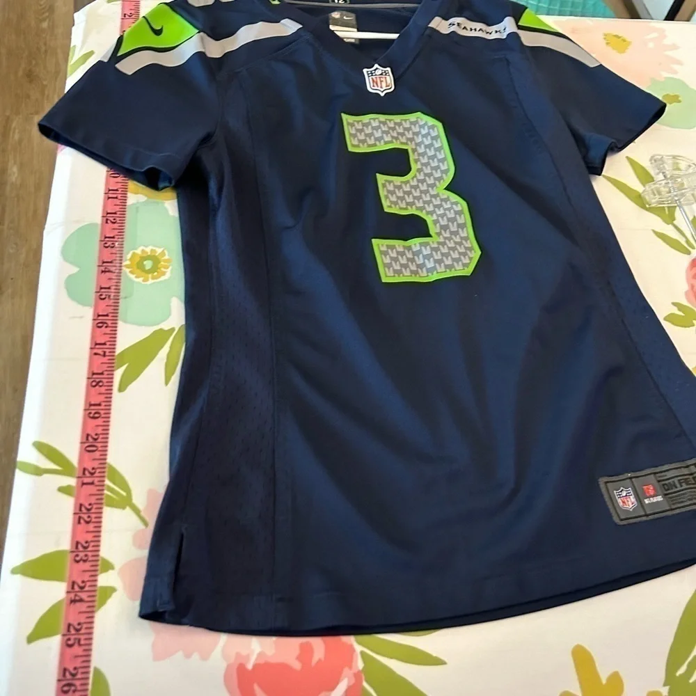 Nikes, Seattle Seahawks football ladies small on field jersey Russell Wilson 3